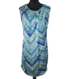 Vintage! COREY P Pleated Neckline Button Back Satin Sheath Dress